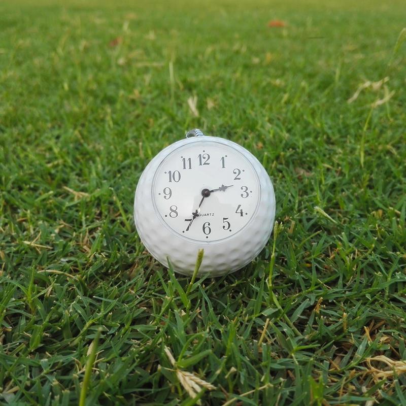Golf-Ball-Clock-Keychain-Precise-Durable-Front-on-Grass